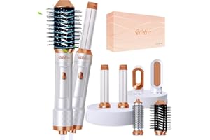 UKLISS Hair Dryer Brush,6 in 1 Blow Dryer Brush Ionic Hair Dryer,Hair Curler Hair Straightener Magic Styler Autowrap Air Styler，Multi Hair Styler for Fast Drying Styling Curling Straightening Volumizing