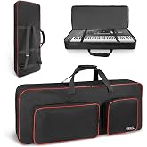 ORKELS 49-Key Keyboard Case, Fully Padded Electric Piano Gig Bag with 10mm Pearl Cotton, Adjustable Shoulder Straps, Carry Handles &amp; Large Accessory Pocket