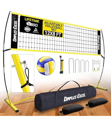 Cordons Volleyball De Sable – Ligne De Terrain 8m Portable Avec Piquets Inox, Plage & Jardin