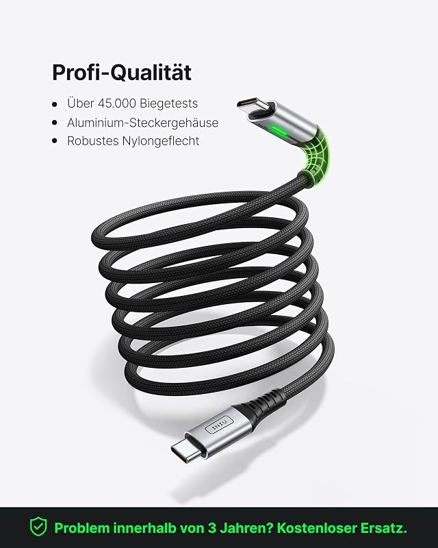 240W USB C Kabel, [2Stück 2m] PD Schnellladekabel USB C auf USBC Kabel