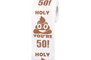 50th Birthday Gifts for Men Women, Funny Poop Emoji Birthday Toilet Paper Roll, 50th Birthday Decorations, Gag Gifts for Him 