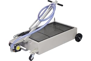 WIILAYOK 20 Gallon Oil Drain Pan with Electric Pump, Low Profile Oil Pans for Truck, Car Changing Oil, Foldable Handle/7 Ft Evacuation Hose/Swivel Casters Wheels