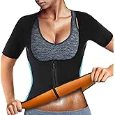 NonEcho Women Sauna Sweat Suit Sleeve Spa Cami Hot Neoprene Slimming Workout Vest Body Shaper Waist Trainer Top