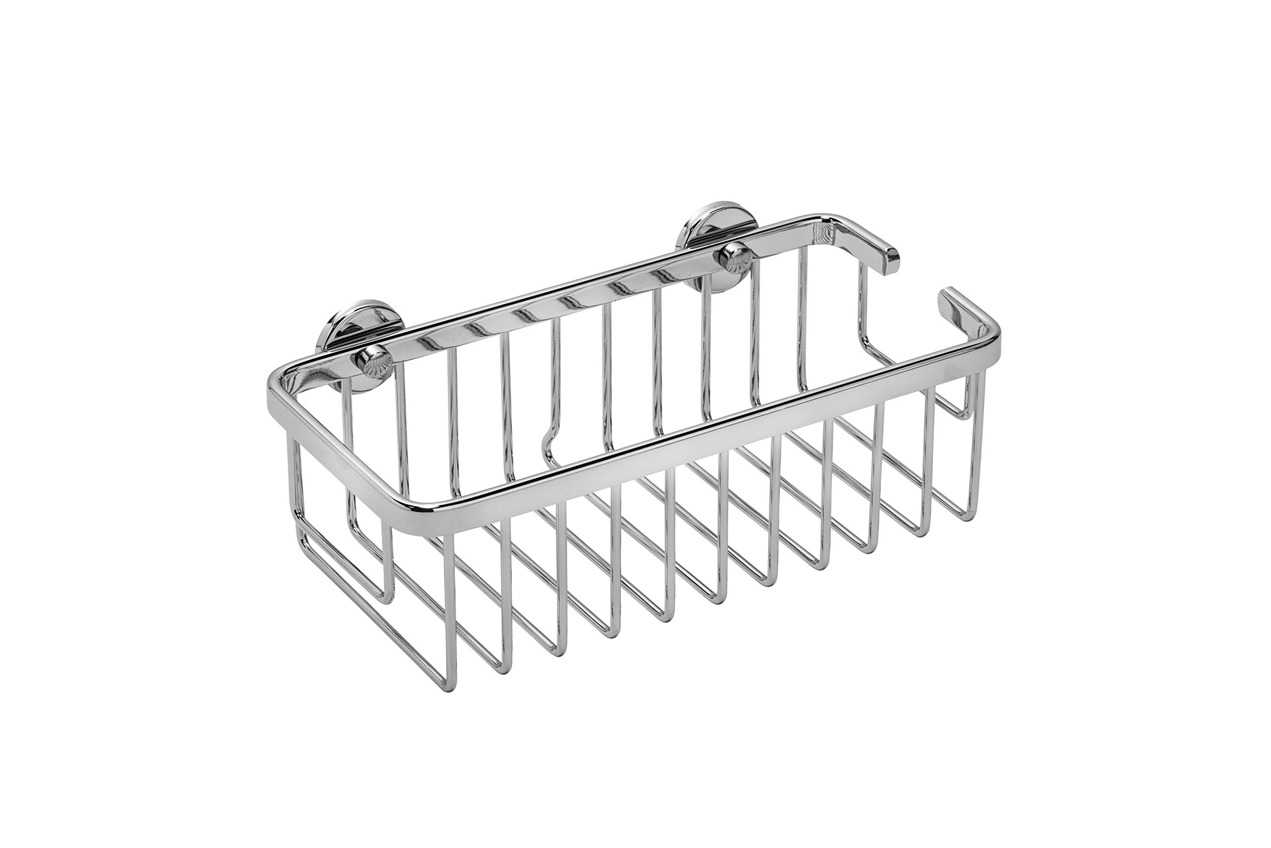 Croydex Slimline Aluminium Cosmetic Shower Caddy - Rust Free Chrome Plated Bathroom Storage Basket - Shower Shelf for Wet Areas - H80 x W250 x D120mm
