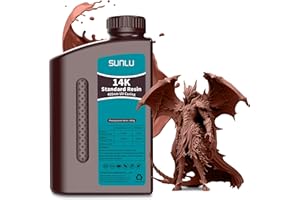SUNLU 14K High Precision 3D Printer Resin 1KG, Standard 3D Printing Resin for Detail Printing Miniatures, Fast Curing 405nm UV Photopolymer Resin, Smooth Matte Surface, 1000G Mahogany