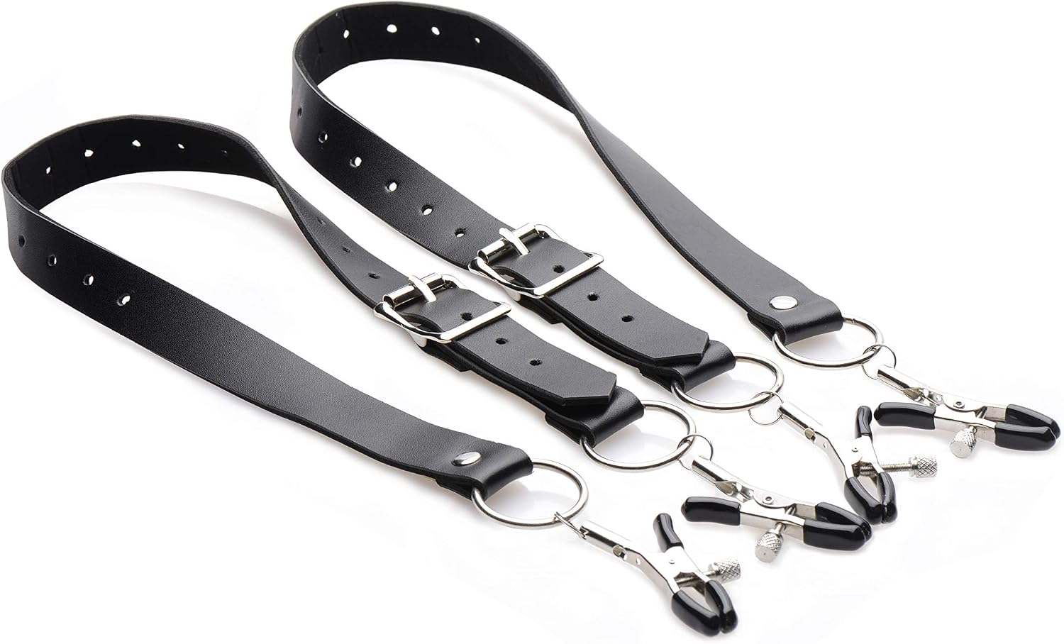 Spread Labia Spreader Straps with Clamps, Black - Image 4