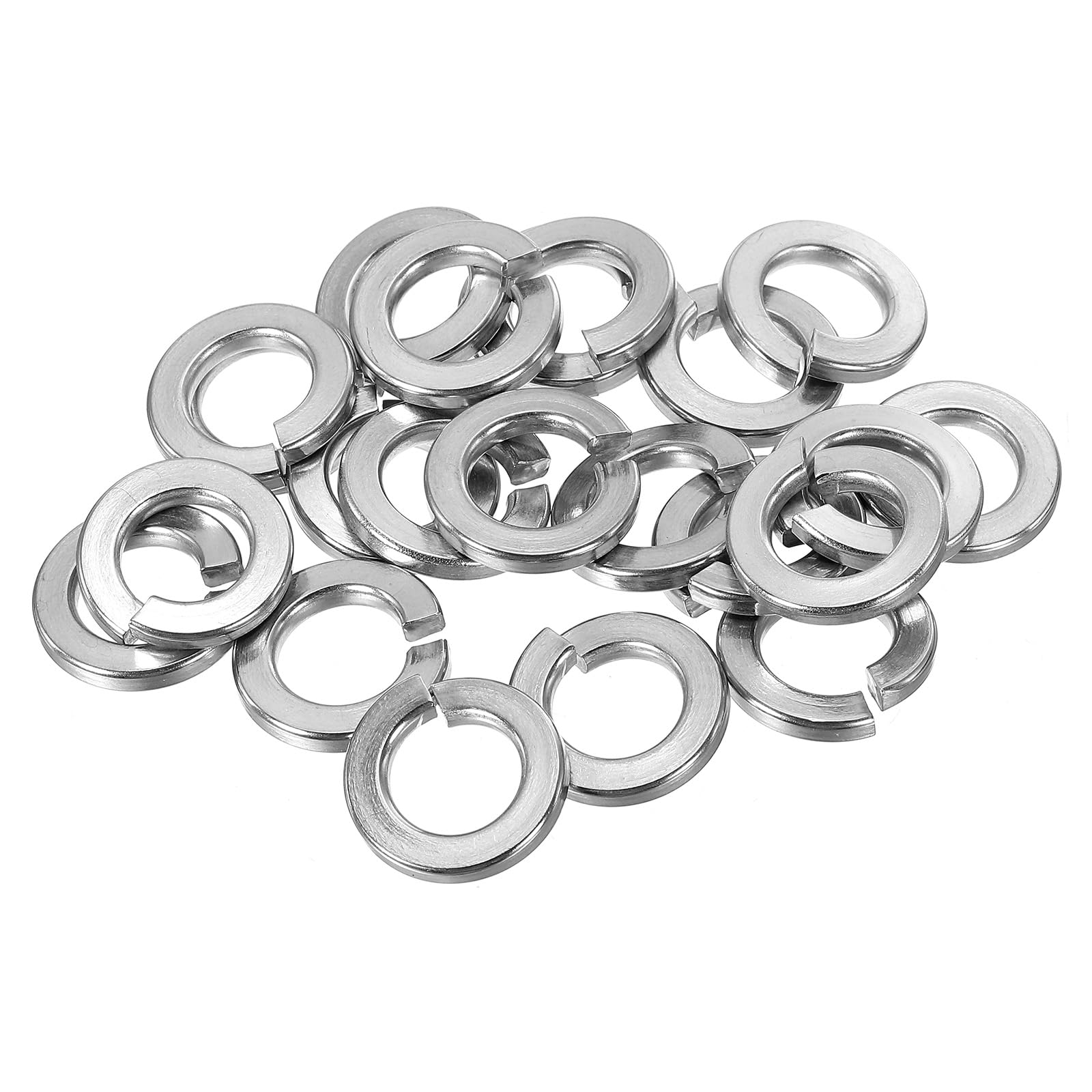 PATIKIL 1/2 Split Lock Washer, 30 Pack 1/2 Inch ID 22mm OD 304 Stainless Steel Spring Lock Washer Elastic Gasket for Screws Bolts, Silver Tone