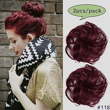 Amazon Com Iluu Hair Bun Updo Hairpiece Scrunchy Curly Wavy Big