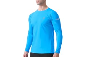Roadbox Mens UPF 50+ Swim Shirt, Long Sleeve Sun Protection Rash Guard, Slim Fit Fishing Shirts for Beach Surfing Hiking