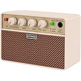 STRICH 2 x 5 W Mini Bass Amp - Portable, Rechargeable Bass Practice Amplifier with Clean & Drive Channels, 1/8 Headphone Outp