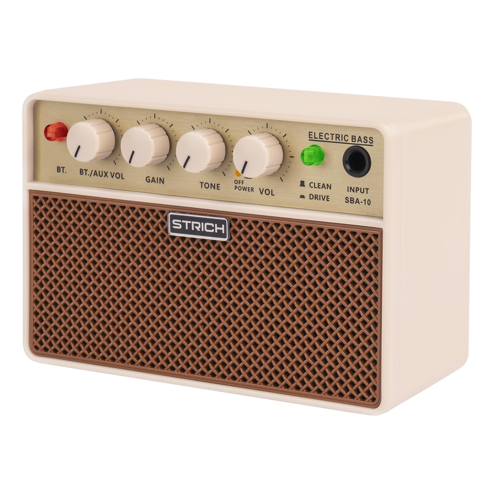 STRICH ミニベースアンプ 5W x 2 ポータブル ワイヤレス接続機能付き クリーン&ドライブチャンネル付き エレキベース用 SBA-10商品画像