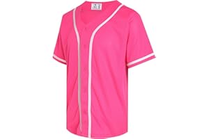 Pullonsy Blank Baseball Jersey for Men Women Full Button Up Short Sleeves Shirts Hip Hop Hipster Sports Uniforms