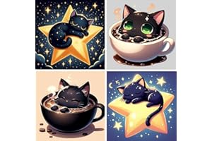 FLAJZ Paint by Numbers Kit for Kids, 4 Pack Easy Kids Paint by Number Kits Age 5-8, DIY Color Canvas Painting for Kid Ages 4-12, Cute Animal Oil Painting Suitable for Home Decoration, 8x8 Inch