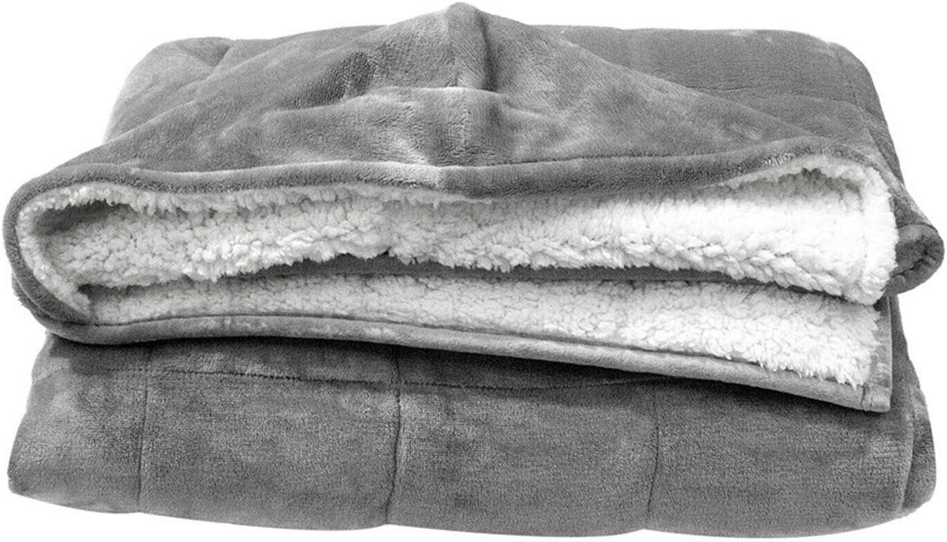 Amazon.com: 10 lb Blanket Sweatshirt Hooded Sherpa Fleece Lined Gray