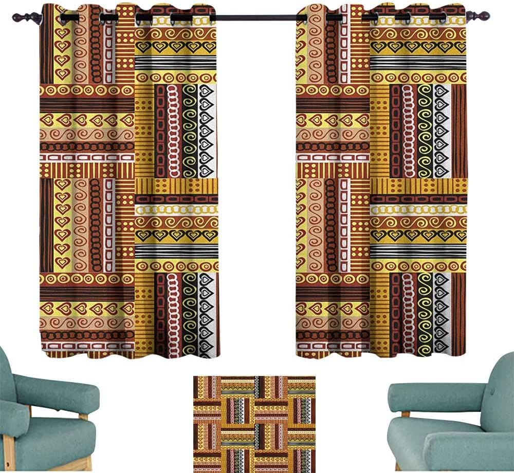 Sanring Ethnic,Grommet Blackout Curtains Traditional African Oriental