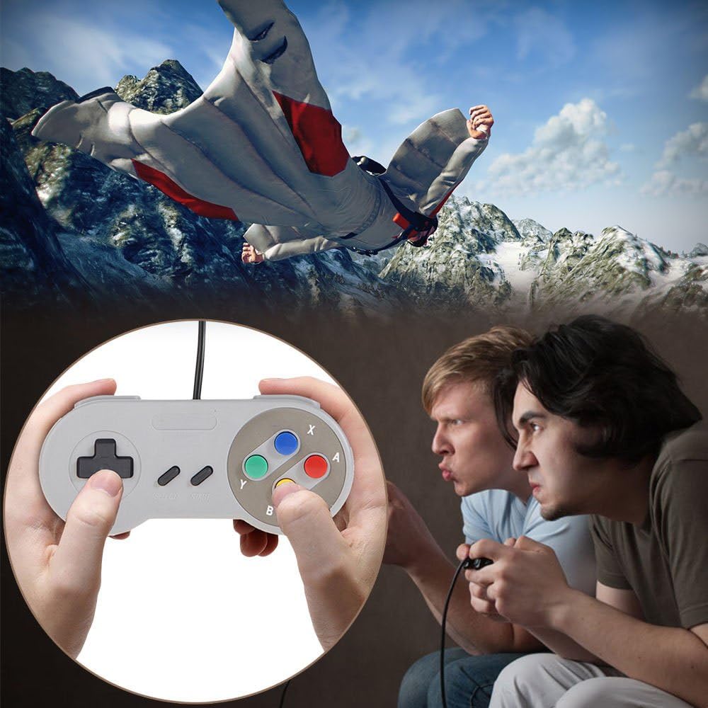 2 Pack USB Controller for Super Nintendo, SNES Retro Famicom Game Gaming Joypad Gamepad for Windows PC MAC Linux Android Raspberry Pi (Multicolored): Computers & Accessories