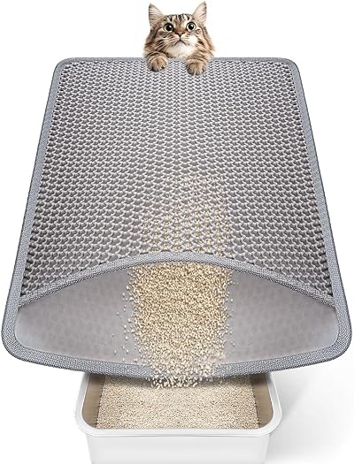Conlun Cat Litter Mat Litter Tray Mat Honeycomb Double Layer 58x42cm Grey