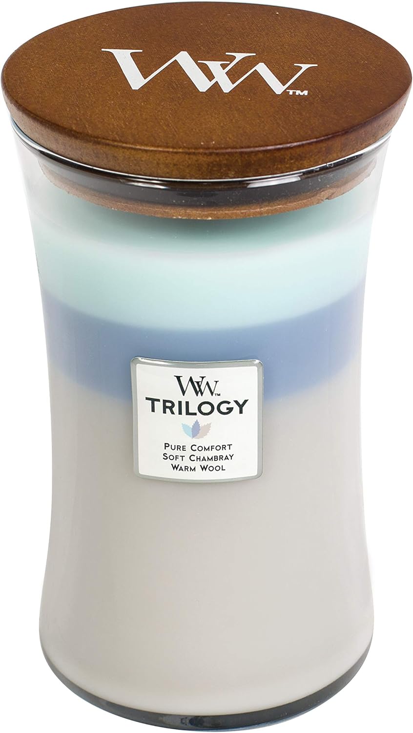 Woodwick Hourglass Scented Trilogy Candle with Pluswick Innovation