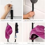 Jetec 2 Pack Adjustable Door Cap Rack Closet Hanging Organizer Hook Holder Black view 5