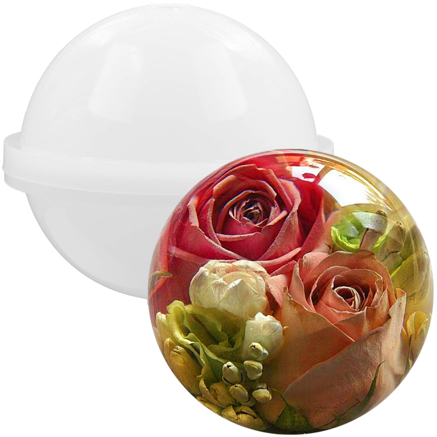 Musykrafties 4inch Large Sphere Round Silicone Mould for Resin Epoxy, Jewellery Making, Candle Wax, Homemade Soap, Bath Bomb