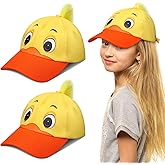 Riyiper 2 Pack Duck Hat Baseball Cap Funny Duck Hats Yellow Cute Print Hat with Adjustable Snap Back for Girls Boys Birthday Party