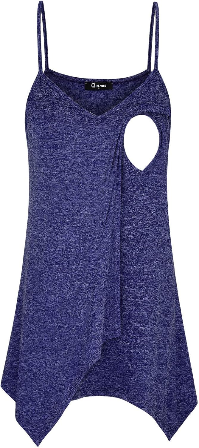 Quinee Women's Maternity Camisole Layered Nursing Tank Tops for Breastfeeding at  Women’s Clothing store