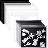 24 Pcs Stamp and Die Storage Bag and Rubber Magnetic Sheet Resealable Storage Pocket,Scrapbooking Storage Stamps and Dies for