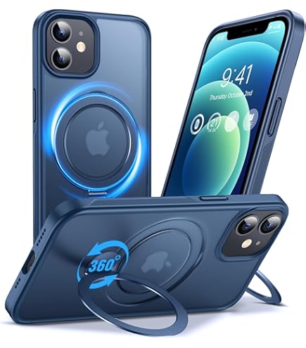 QoKcoahn Funda Para IPhone 13 Pro Max Con Soporte De Anillo, Funda Magnética Delgada Y Suave De TPU A Prueba De Golpes + Película Templada Para Mujeres Y Hombres Para IPhone