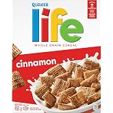 QUAKER Life Cereal, Cinnamon flavour, 455g/16 oz.,Box, (Imported from Canada)