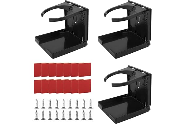 3 PCS Adjustable Folding Drink Holder, Universal Folding Car Cup Drink Holders Automotive Cup Holders with Screws and Tapes f