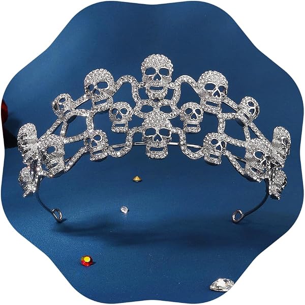 Set Gioielli Teschio Gotico EVER FAITH: Collana E Orecchini In Argento 925 Con Cristallo Nero, Regalo Halloween