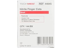 DUKAL 4404S Tech-Med Finger Cot, Small, Nitrile (Pack of 144)
