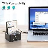 FIDECO USB 3.0 Hard Drive Docking Station 2.5 3.5 SATA HDD SSD SD TF Card view 6