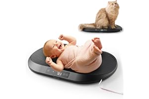 YauYik Baby Scale, Pet Scale for Weighing, 0.1Pecision Accurate Digital Scale for Baby, Cat, Puppy and Small Animals, 59-inch Height Measurement, LED Display, with Hold Function, Up to 88lbs