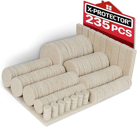 Felt Pads X Protector Giant 235 Pack Premium Furniture Pads Huge Quantity Felt Furniture Pads Wood Floor Protectors For Furniture Feet Best