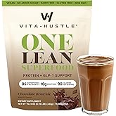VitaHustle ONE Superfood Lean Protein – All-in-One Nutrition Shake with GLP-1 Support, 10g Plant Protein, Ashwagandha, Multivitamins & Postbiotics – Chocolate Brownies