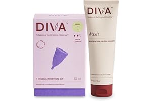 DIVA & DIVA Wash Combo Pack - Medical Grade Silicone for Period Care - Reusable Menstrual Cup - Cleaner for Period Cup - Mode