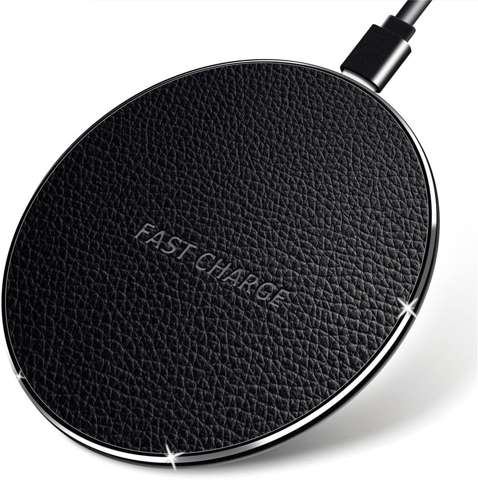Fast Wireless Charger Qi, KimKo Induction Charger Charging Pad 7.5W for iPhone X/iPhone 8/8 Plus, 10W Fast-Charging for Galaxy S9/S9 Plus/S8/Note 8/S7/S7 Edge and All Qi Devices, Black