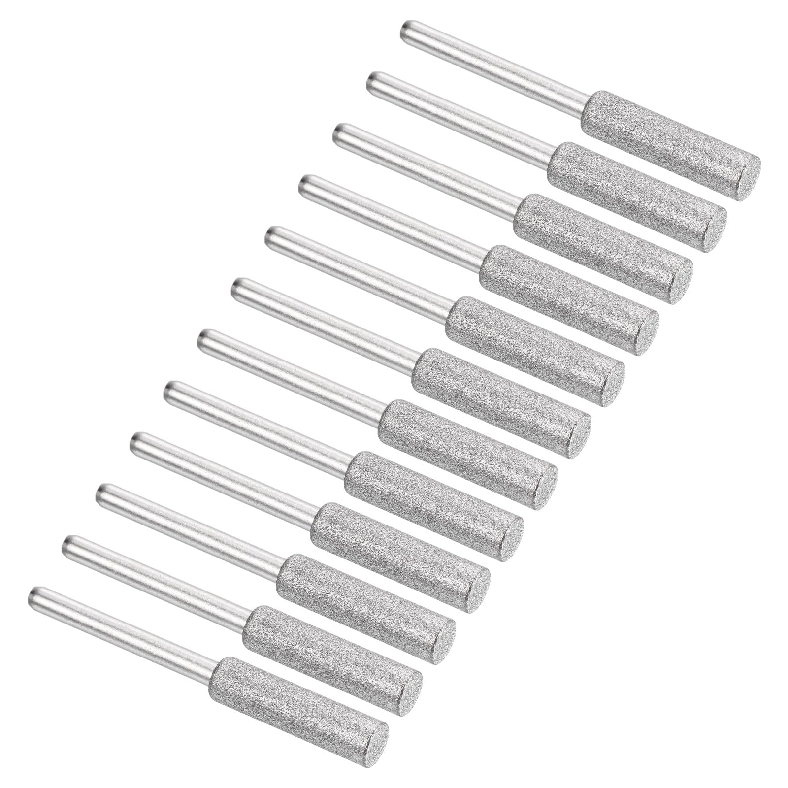 PATIKIL 7/32 Inch Diamond Chainsaw Sharpener, 12 Pack Sharpening Stone Polishing Grinding File Tool, Silver