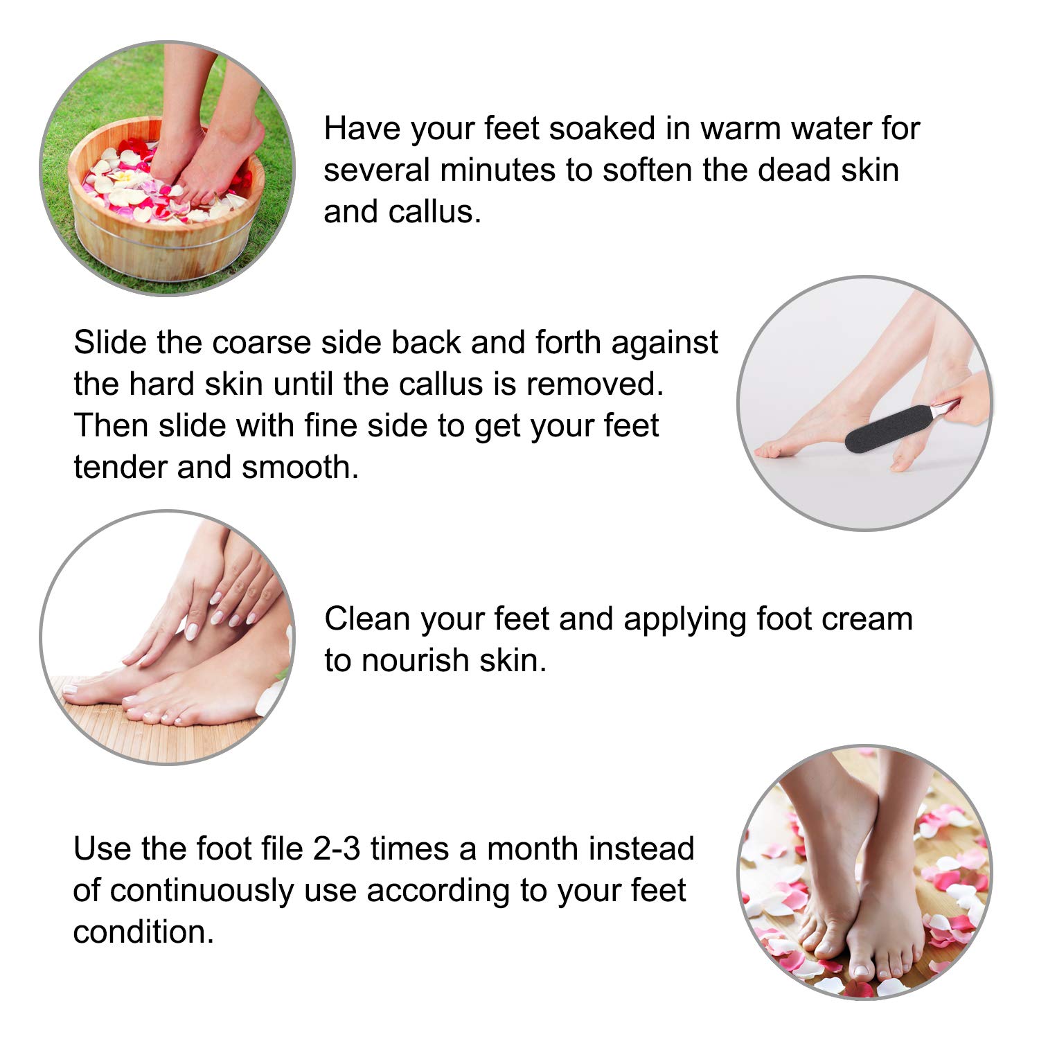 Callus Remover doppelseitige Edelstahl Hornhautraspel Hornhautentferner Füße Raspelfeilen Hornhautfeile mit 12 Extra-Minen für Hornhaut