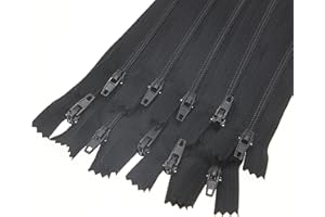 #3 Nylon Coil Zipper,Black Closed End Zippers Bulk for DIY Tailor Sewing Crafts,Bags,Purses(20 PCS/Pack,24 Inch) SHUNLI