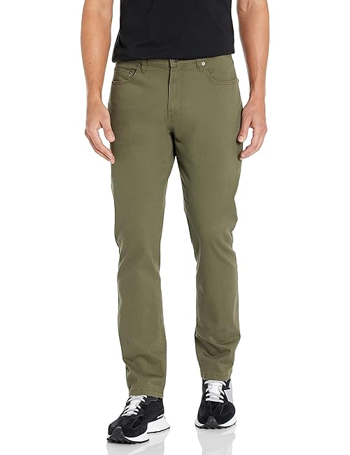 Amazon Essentials Men's Athletic-Fit Pants, 5-Pocket Stretch Twill Work, Big & Tall, Olive, 30W x 30L
