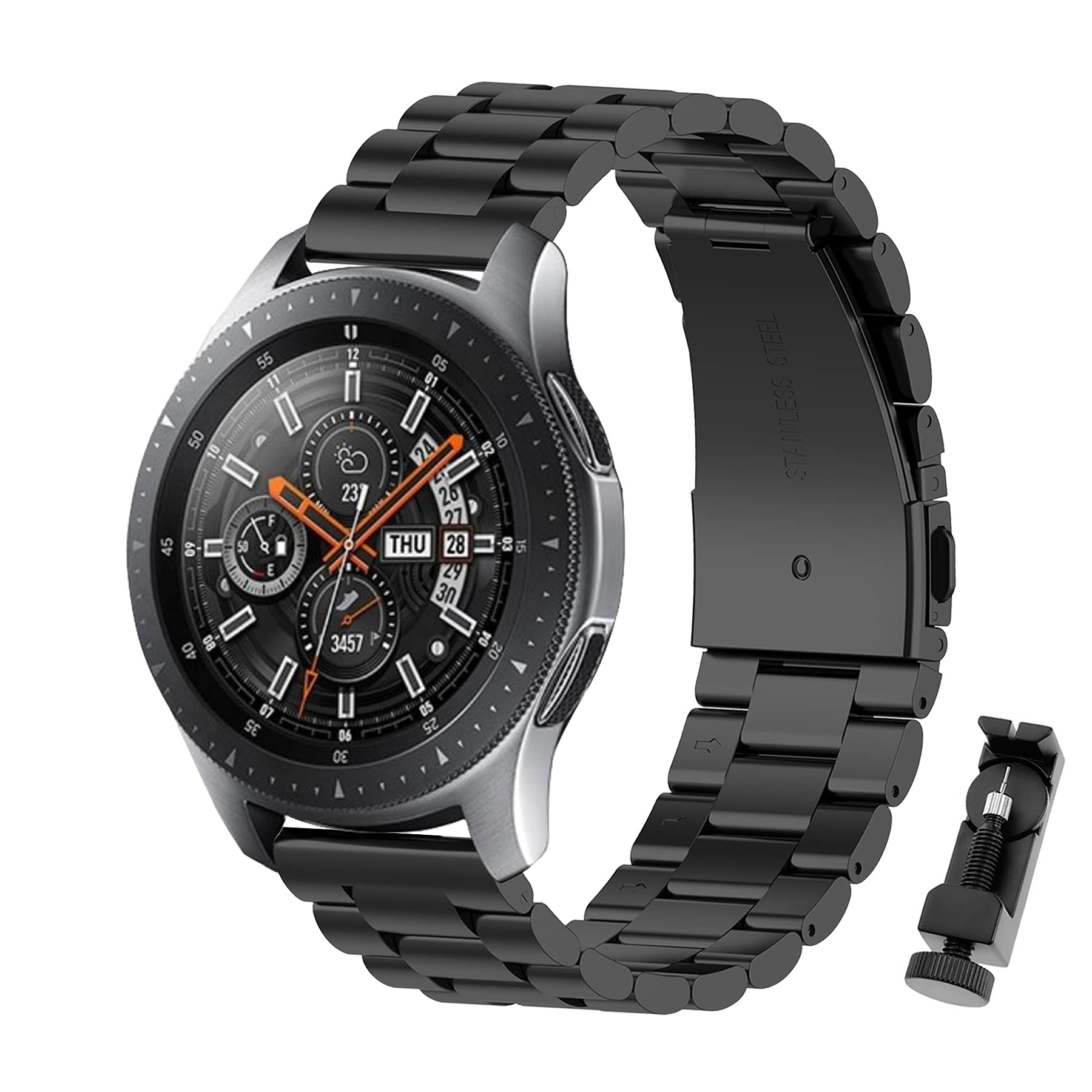 BDIG Strap Compatible with Galaxy Watch 46 mm/Gear S3 Frontier/Classic Strap 22 mm Stainless Steel Metal Bracelet for Huawei Watch GT/GT 2 46 mm/GTR 47 mm