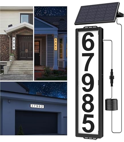 Solar House Number Sign - 3D Acrylic Numbers With Dual Lighting Modes & Installation Options