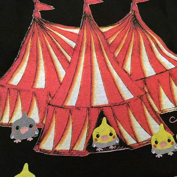 Amazon Carnaval オカメインコとサーカステント イラスト Tシャツ 半袖 メンズ ユニセックス 03 Tシャツ カットソー 通販