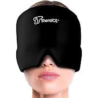 TheraICE Migraine Relief Cap, Soothing Headache Hat Ice Pack Mask, Face Cold Compress Cooling Gel Head Wrap Products for Tens