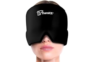 TheraICE Migraine Relief Cap, Soothing Headache Ice Pack Mask Products, Cooling Gel Hat, Face Cold Compress Head Wrap for Ten