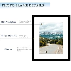 QOTIB 11x14 Picture Frame with 8x10 Mat