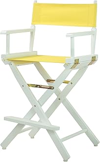 Casual Home 24" Director's Chair White Frame with Yellow Canvas, Counter Height