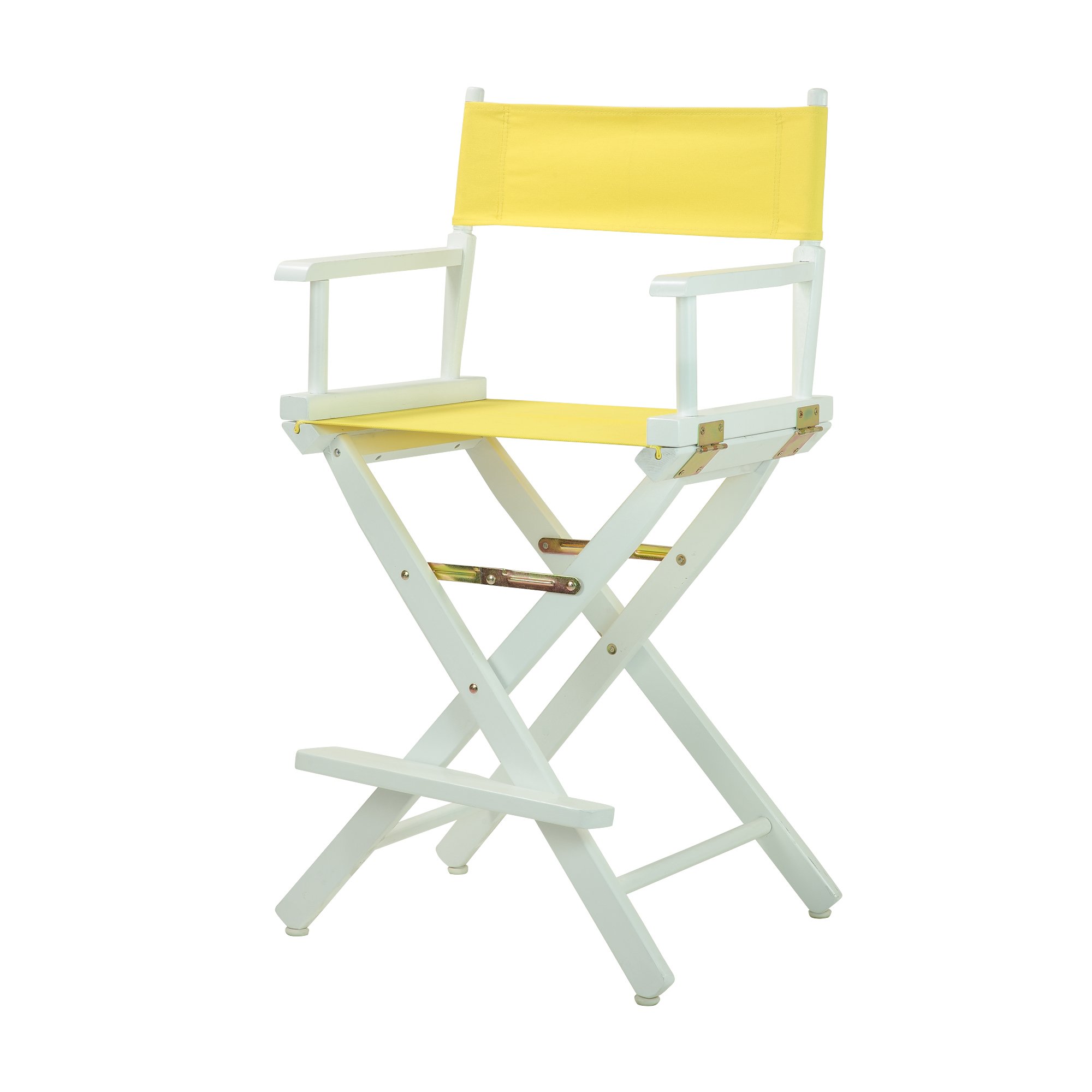 Casual Home24" Director's Chair White Frame with Yellow Canvas, Counter Height
